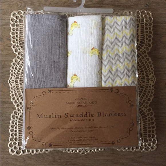 NEW Baby Swaddle Blanket 100/% Cotton 40”X40” Sleeping Swaddle Muslin Wrap NWT